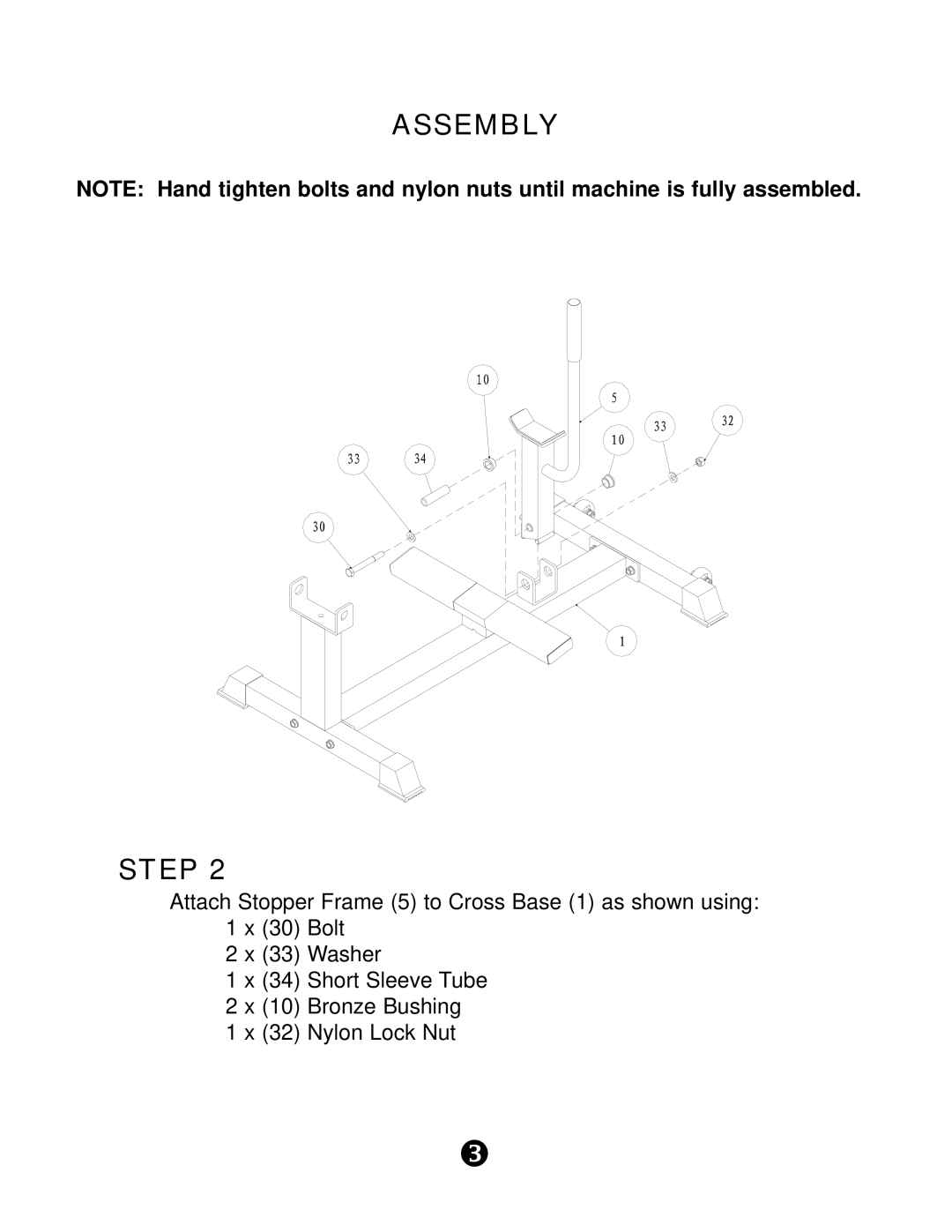 Keys Fitness KPS-CR manual Assembly Step 