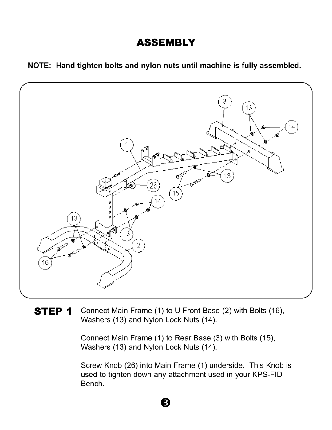 Keys Fitness KPS-FID manual Assembly 