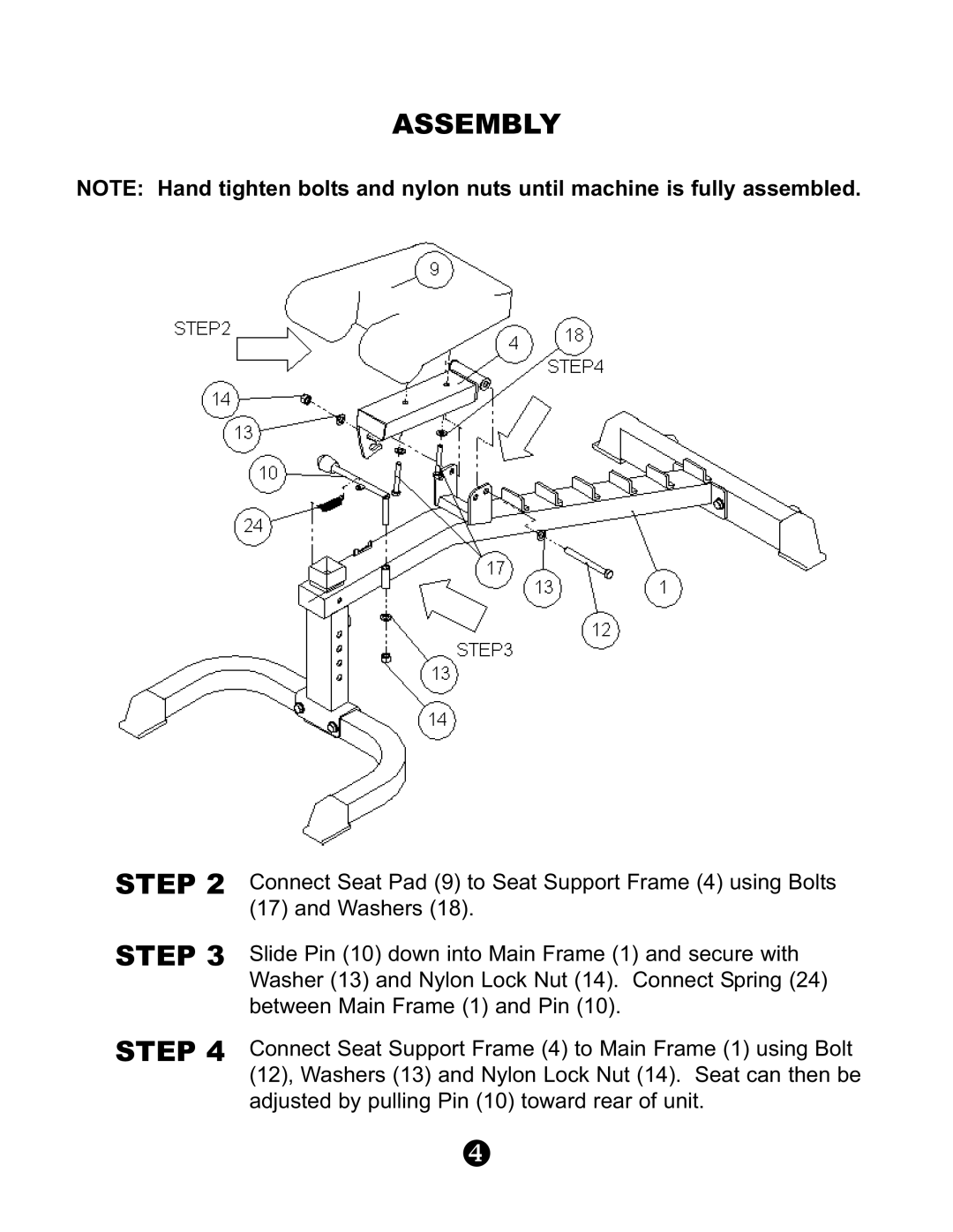 Keys Fitness KPS-FID manual Assembly Step 