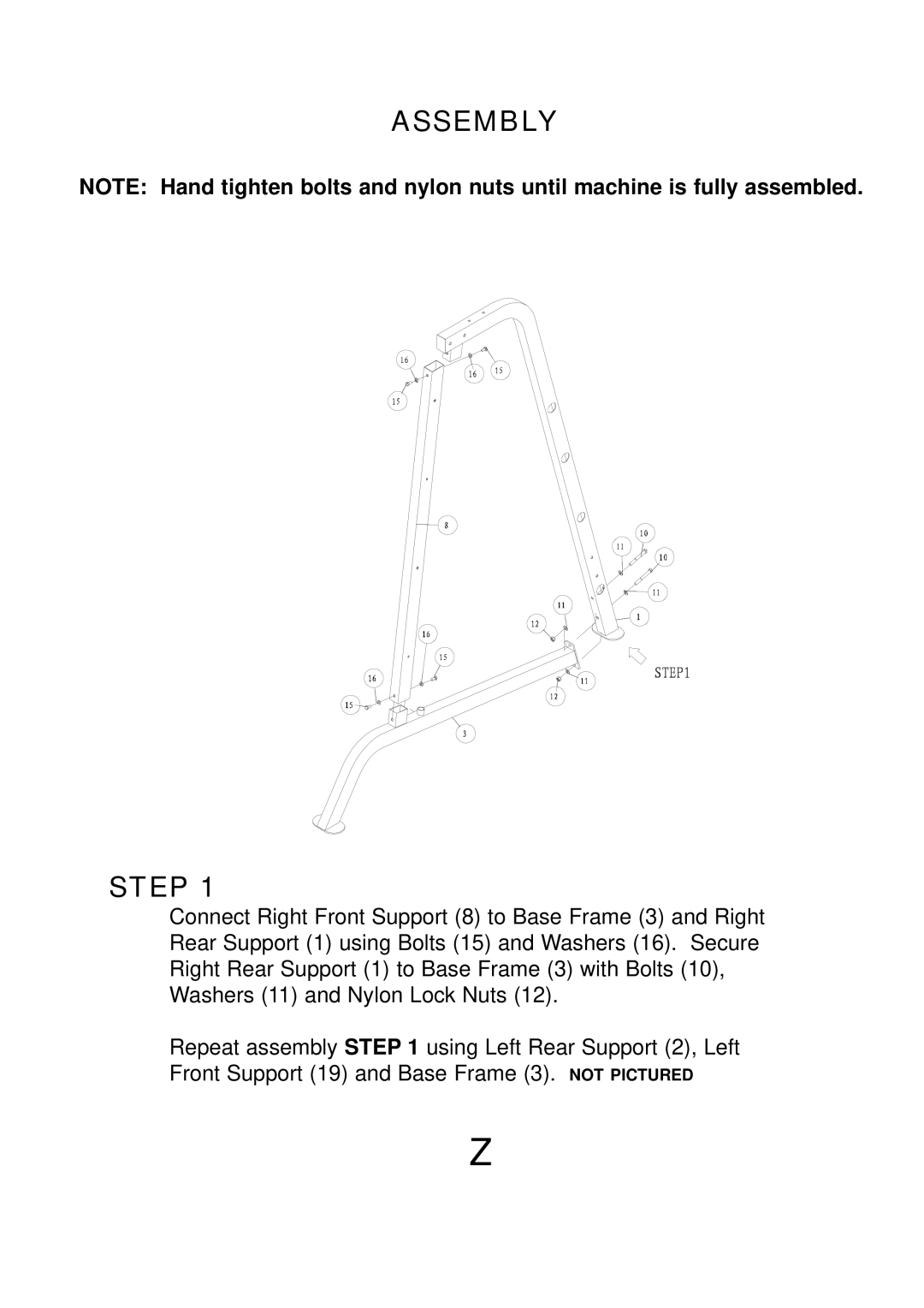 Keys Fitness KPS-HC manual Assembly Step 