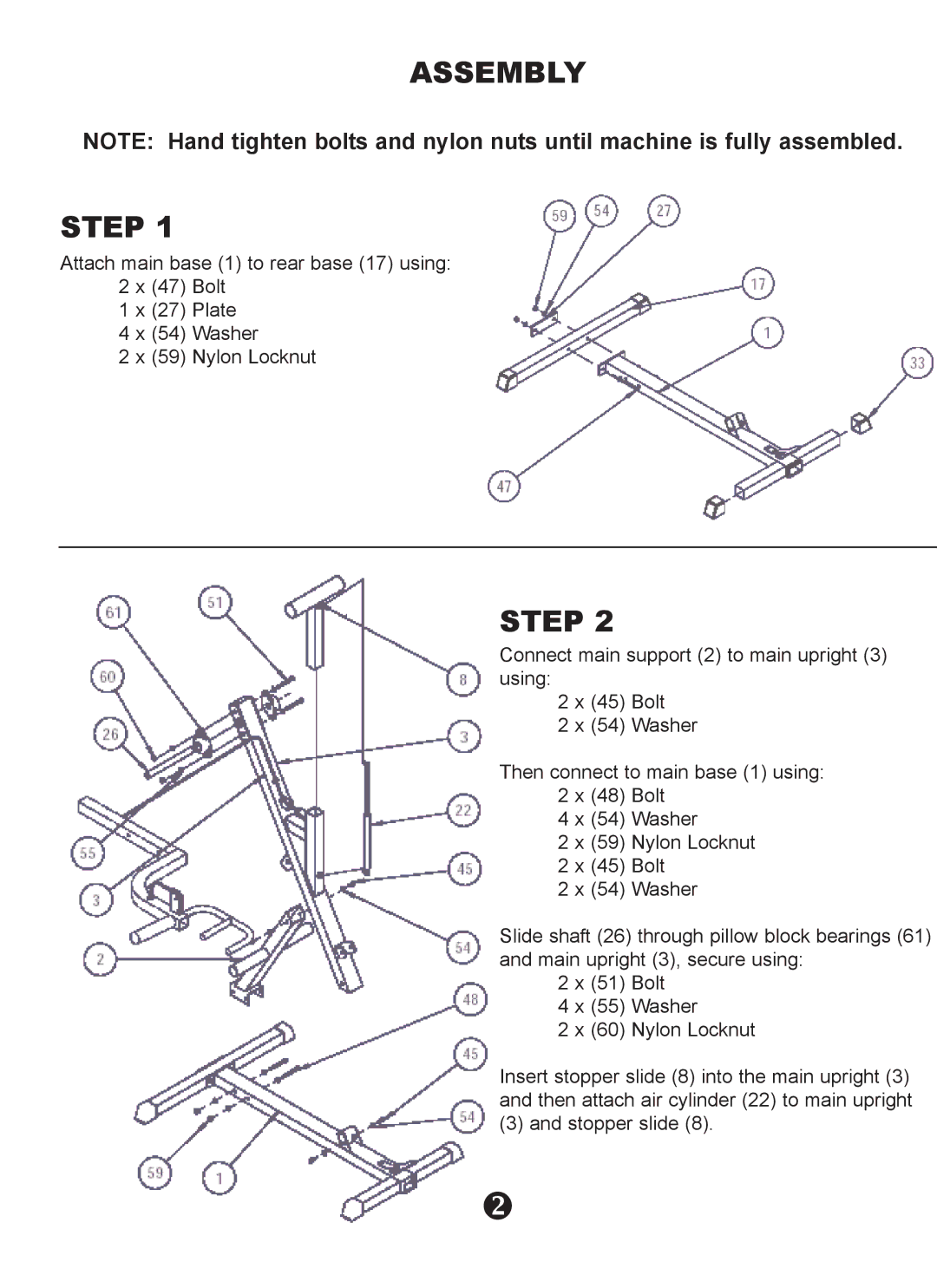 Keys Fitness KPS-LCS owner manual Assembly Step 