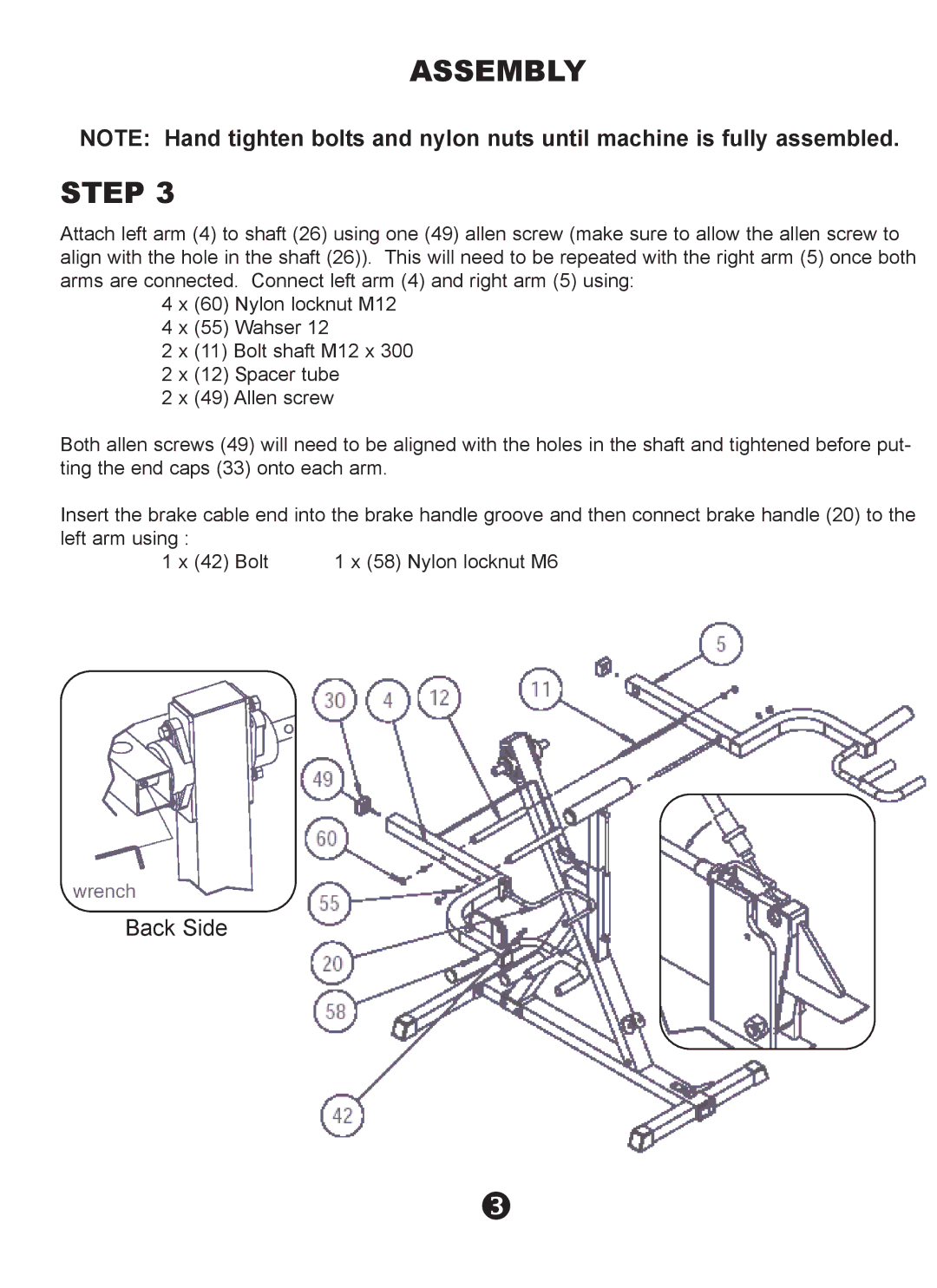 Keys Fitness KPS-LCS owner manual Back Side 