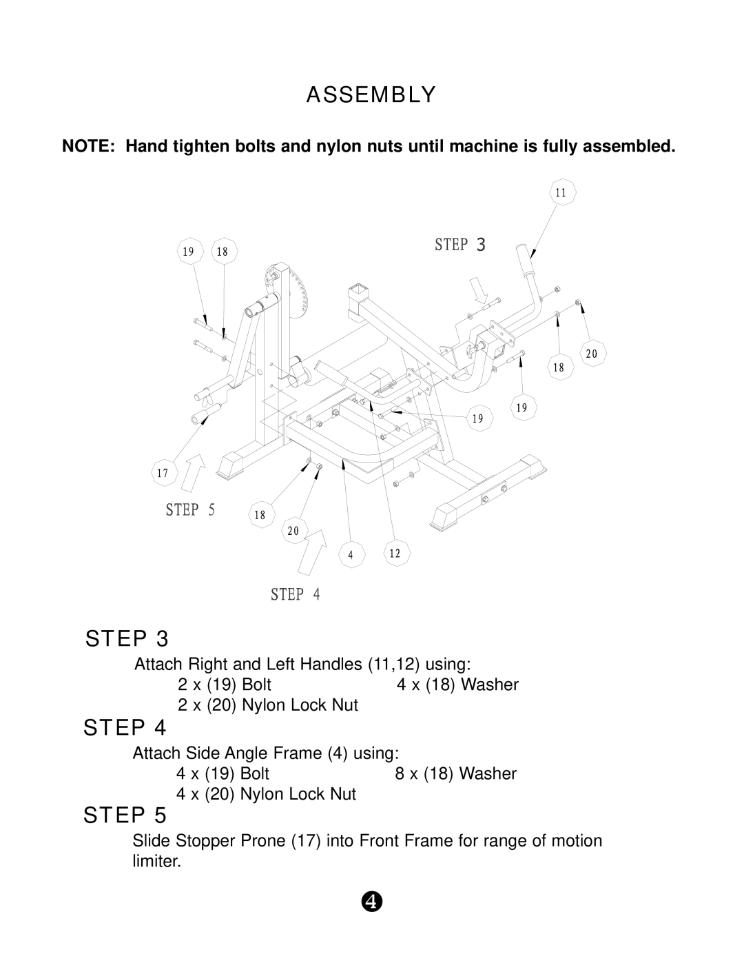 Keys Fitness KPS-LEGM manual Assembly Step 