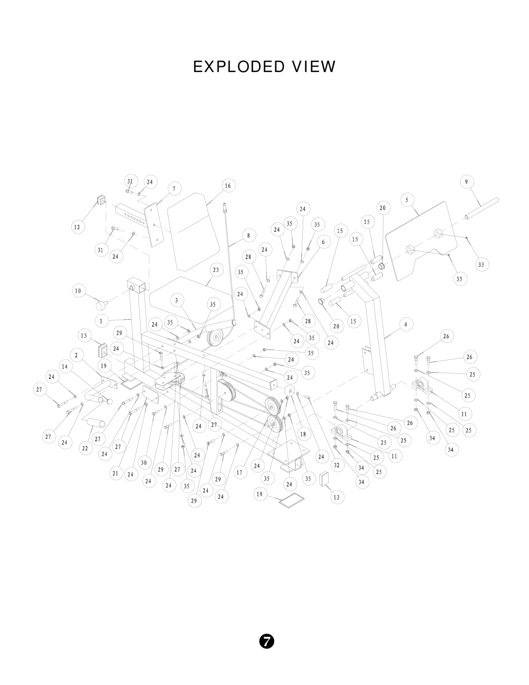 Keys Fitness KPS-LP1 manual Exploded View 