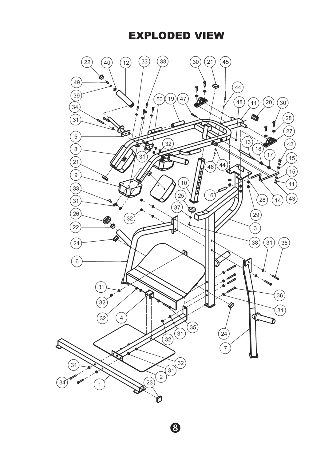 Keys Fitness KPS-LS owner manual Exploded View 