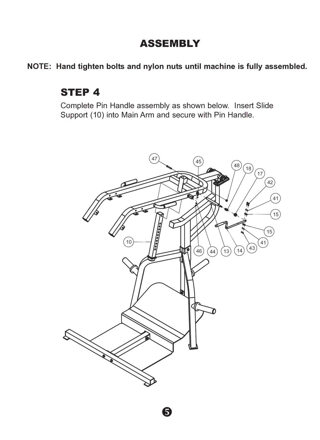 Keys Fitness KPS-LS owner manual 45 48 46 44 13 