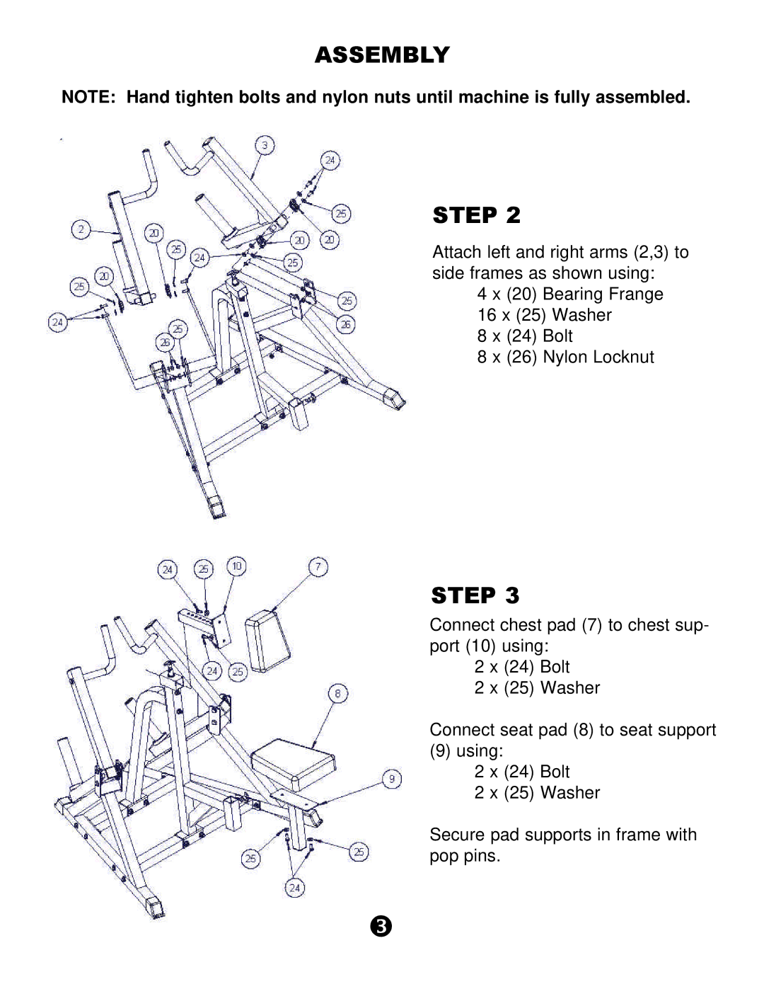 Keys Fitness KPS-LSR owner manual Assembly Step 