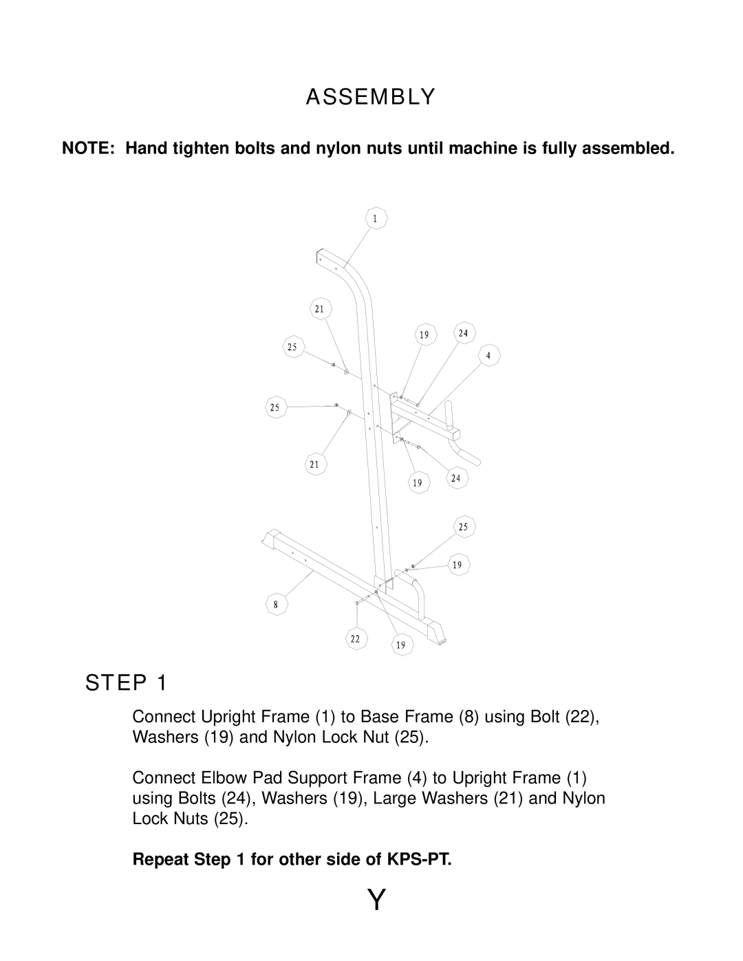 Keys Fitness KPS-PT manual Assembly Step 