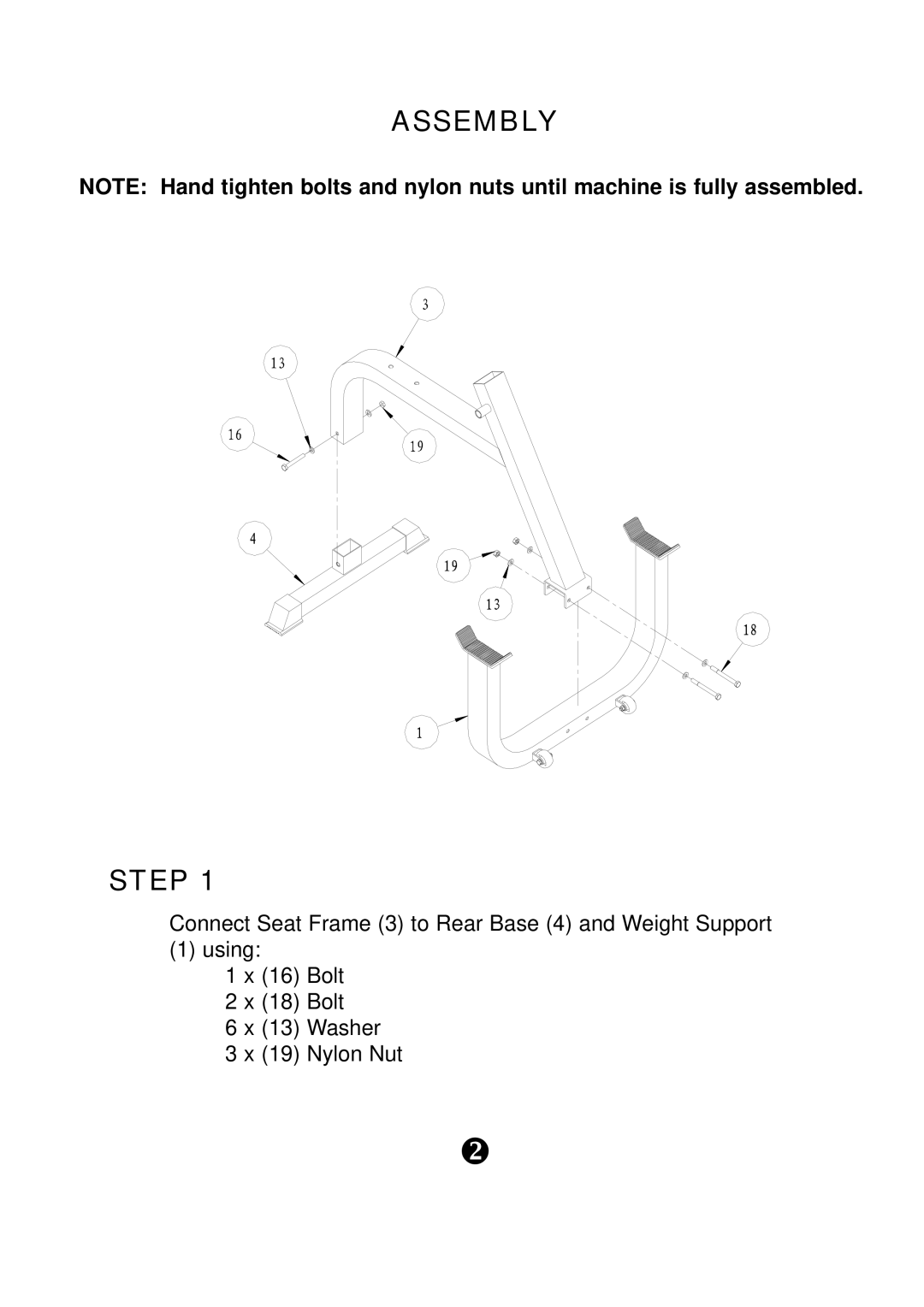 Keys Fitness KPS-SPC manual Assembly Step 