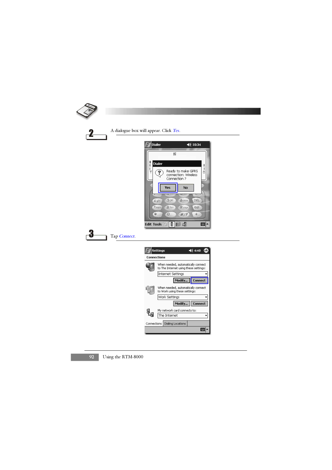 Keys Fitness RTM-8000 owner manual Dialogue box will appear. Click Yes 