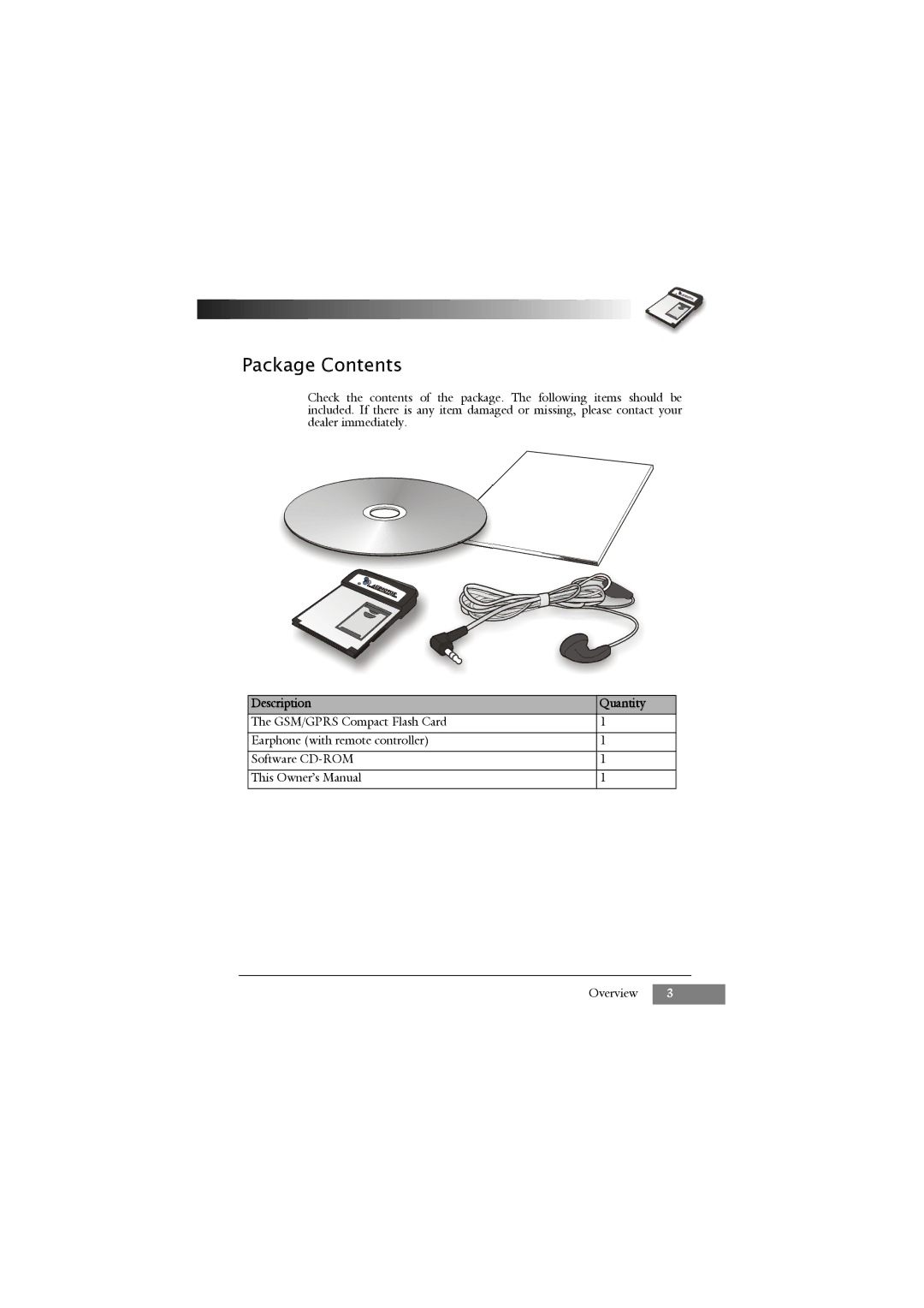 Keys Fitness RTM-8000 owner manual Package Contents 