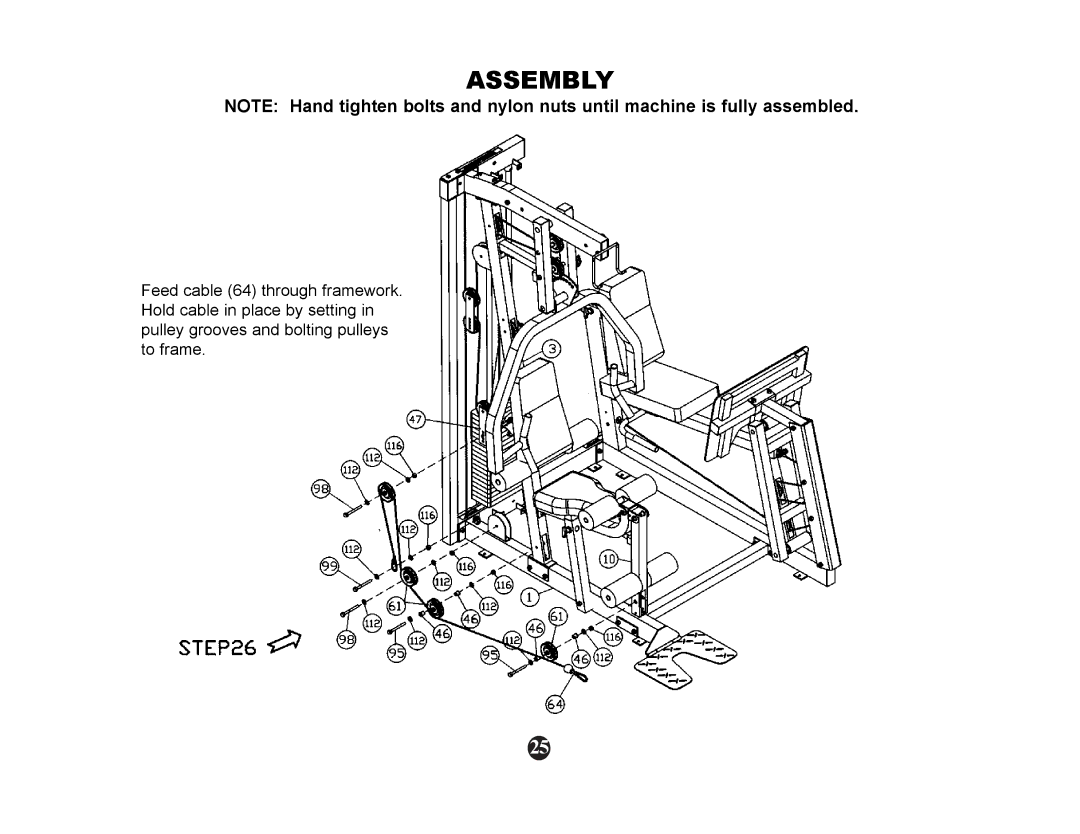 Keys Fitness ST-1000 manual Assembly 