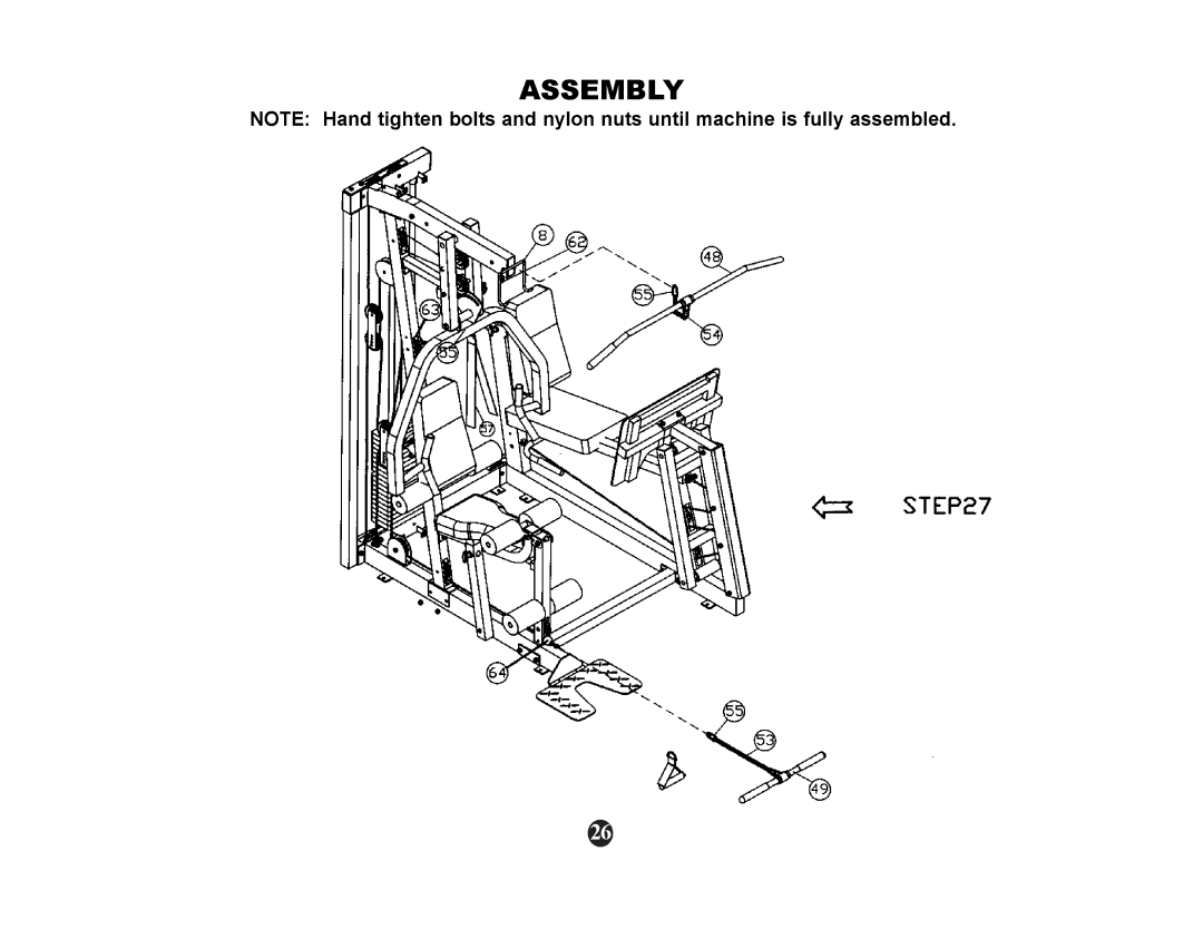 Keys Fitness ST-1000 manual Assembly 