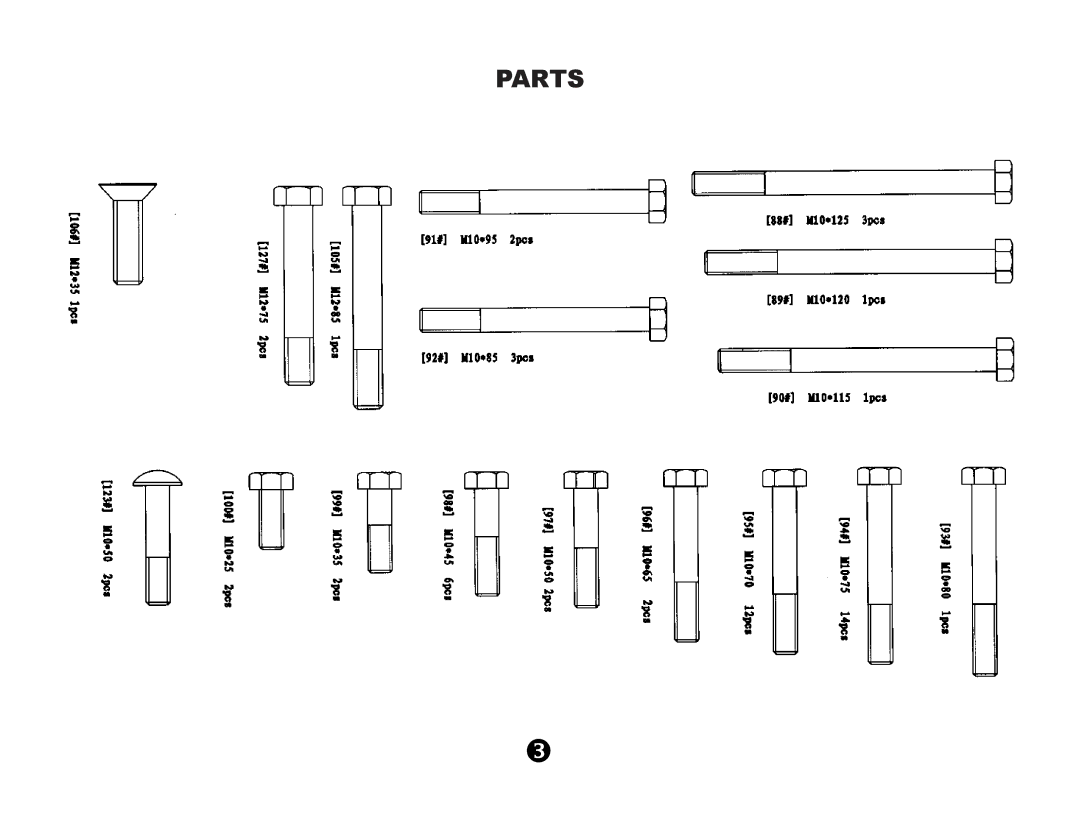 Keys Fitness ST-1000 manual Parts 