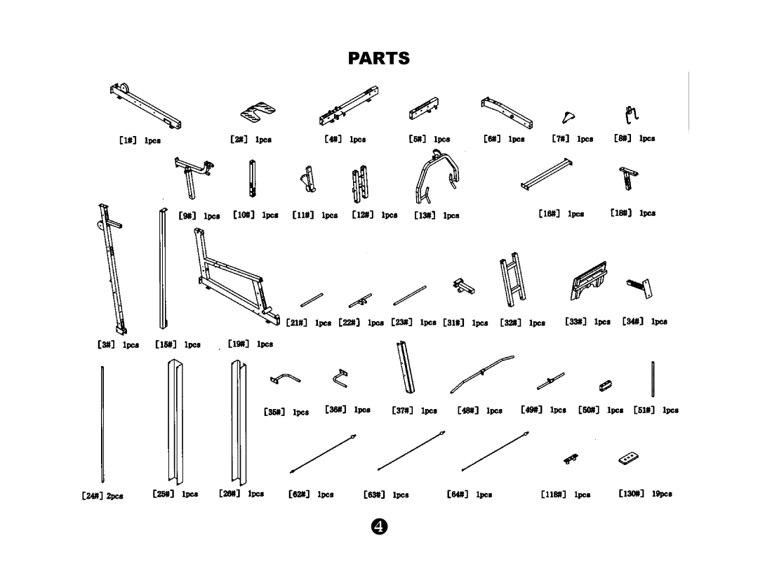 Keys Fitness ST-1000 manual Parts 