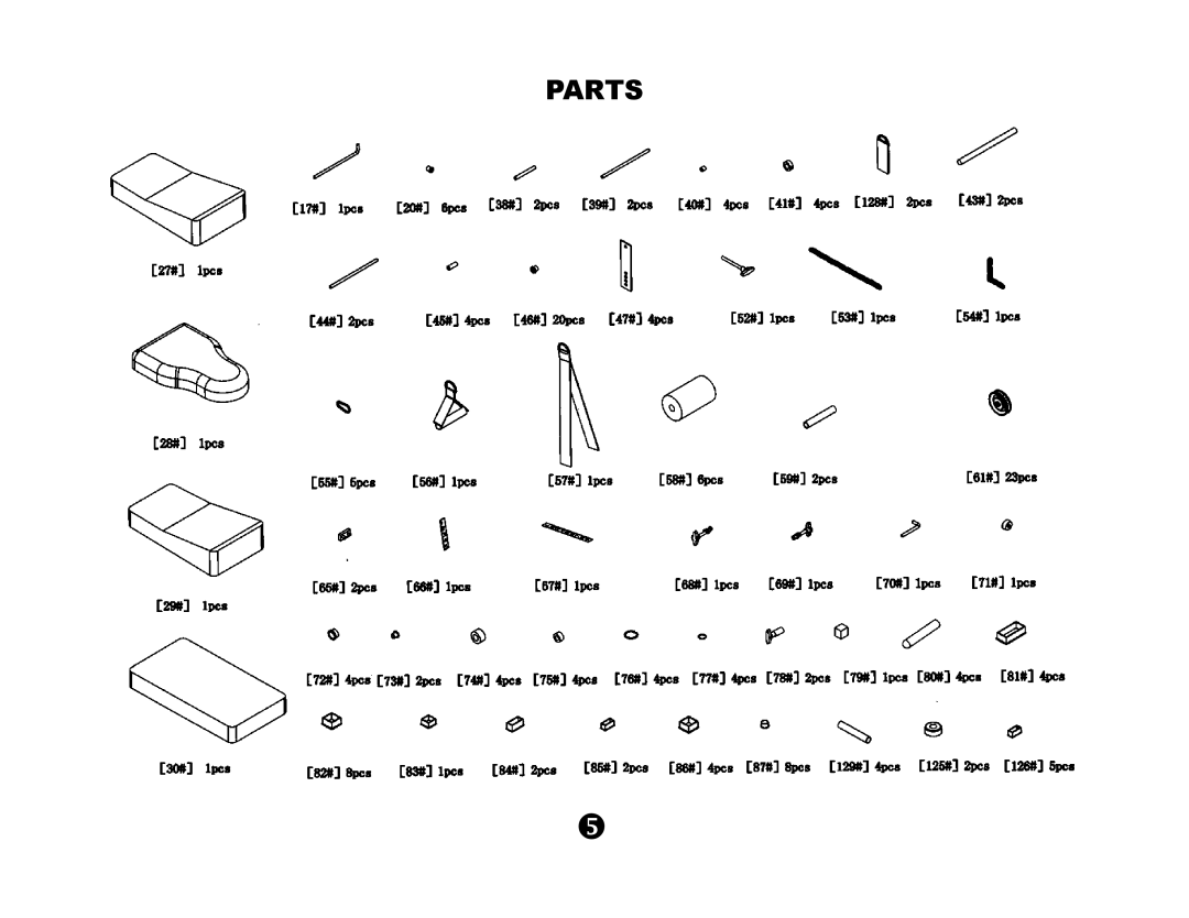 Keys Fitness ST-1000 manual Parts 