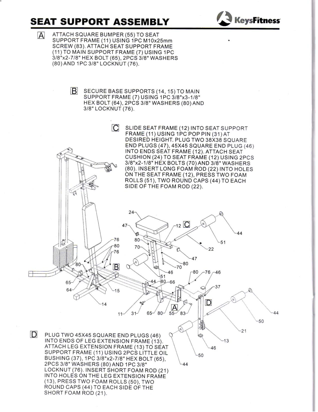 Keys Fitness ST-205 manual 