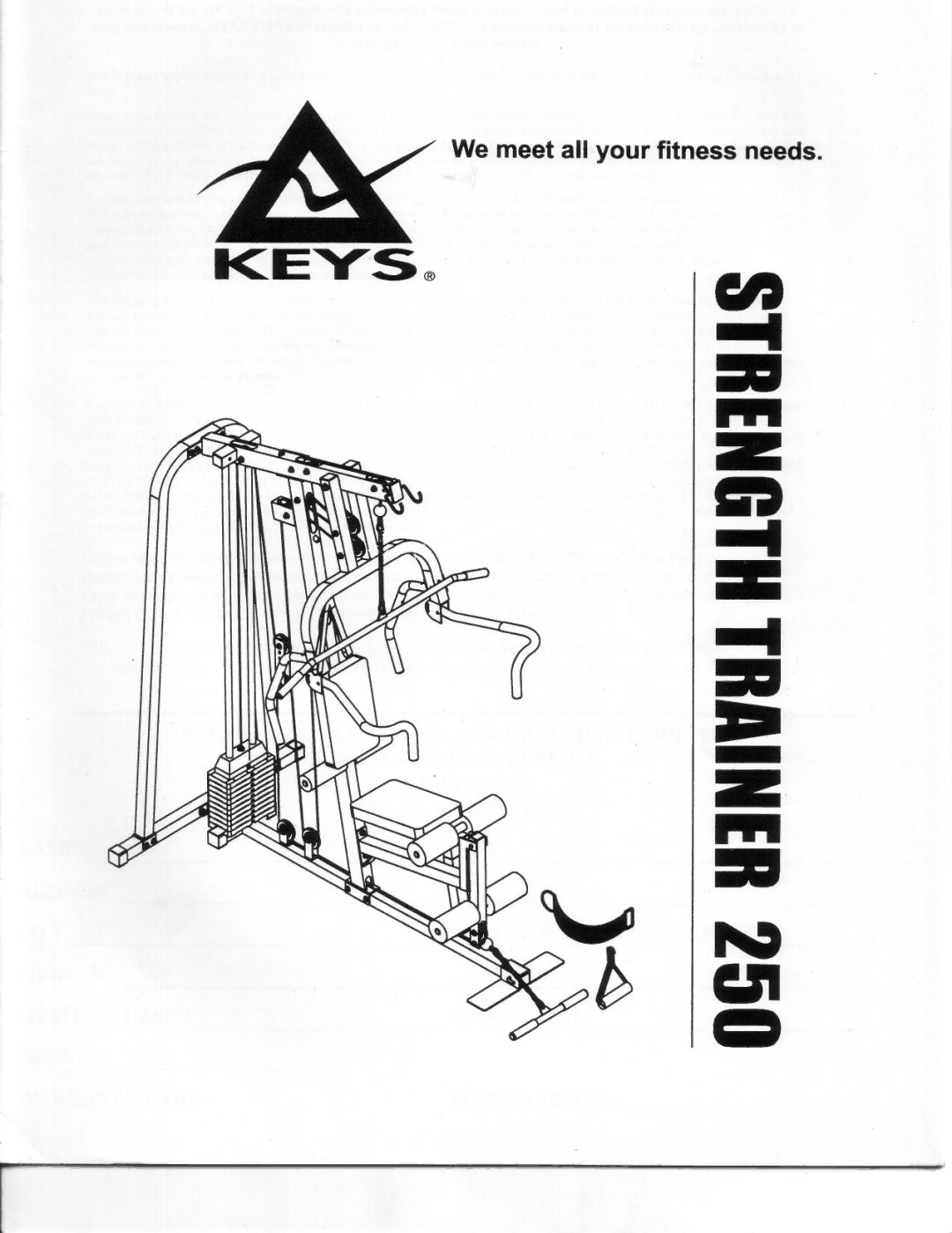 Keys Fitness ST-250 manual 