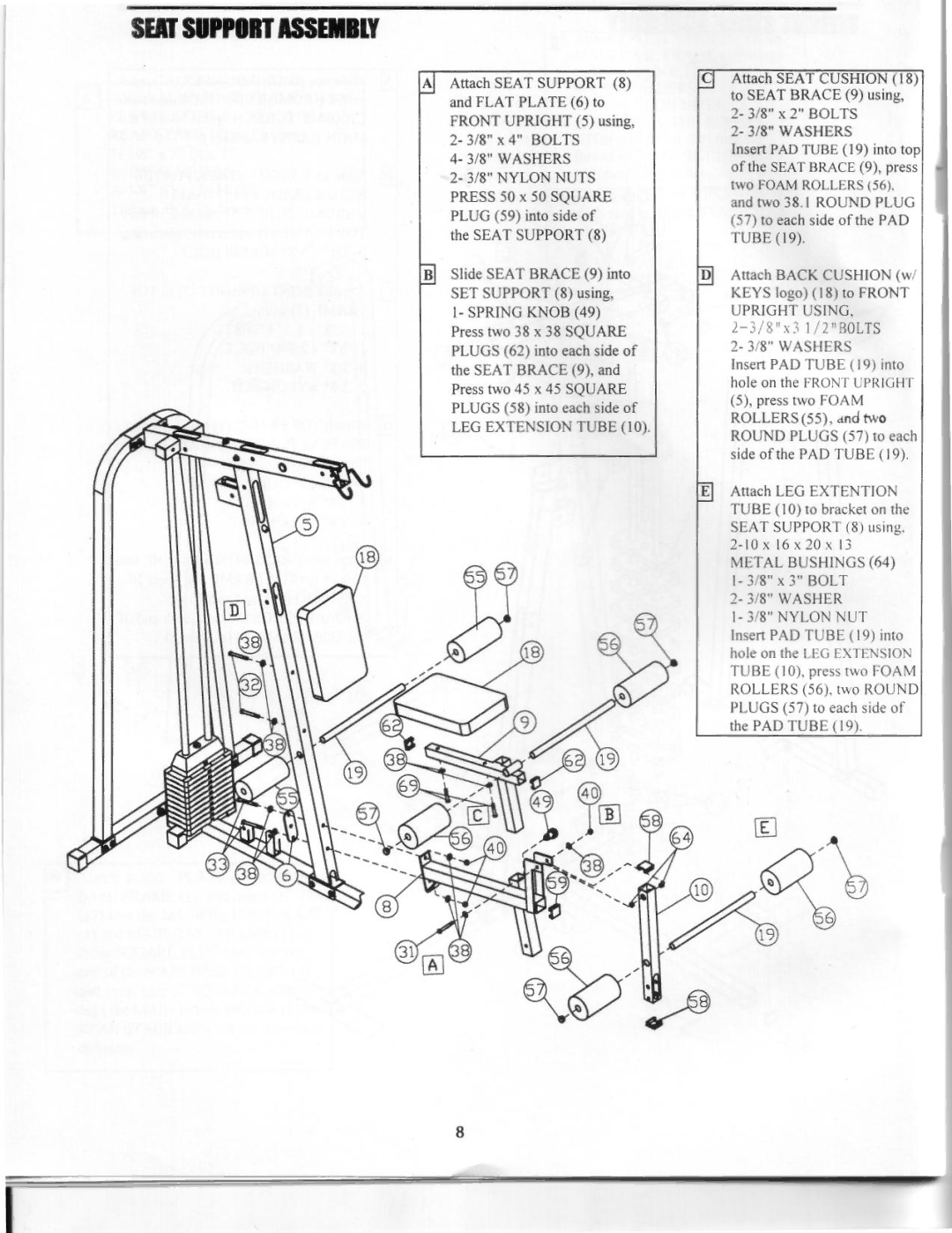 Keys Fitness ST-250 manual 