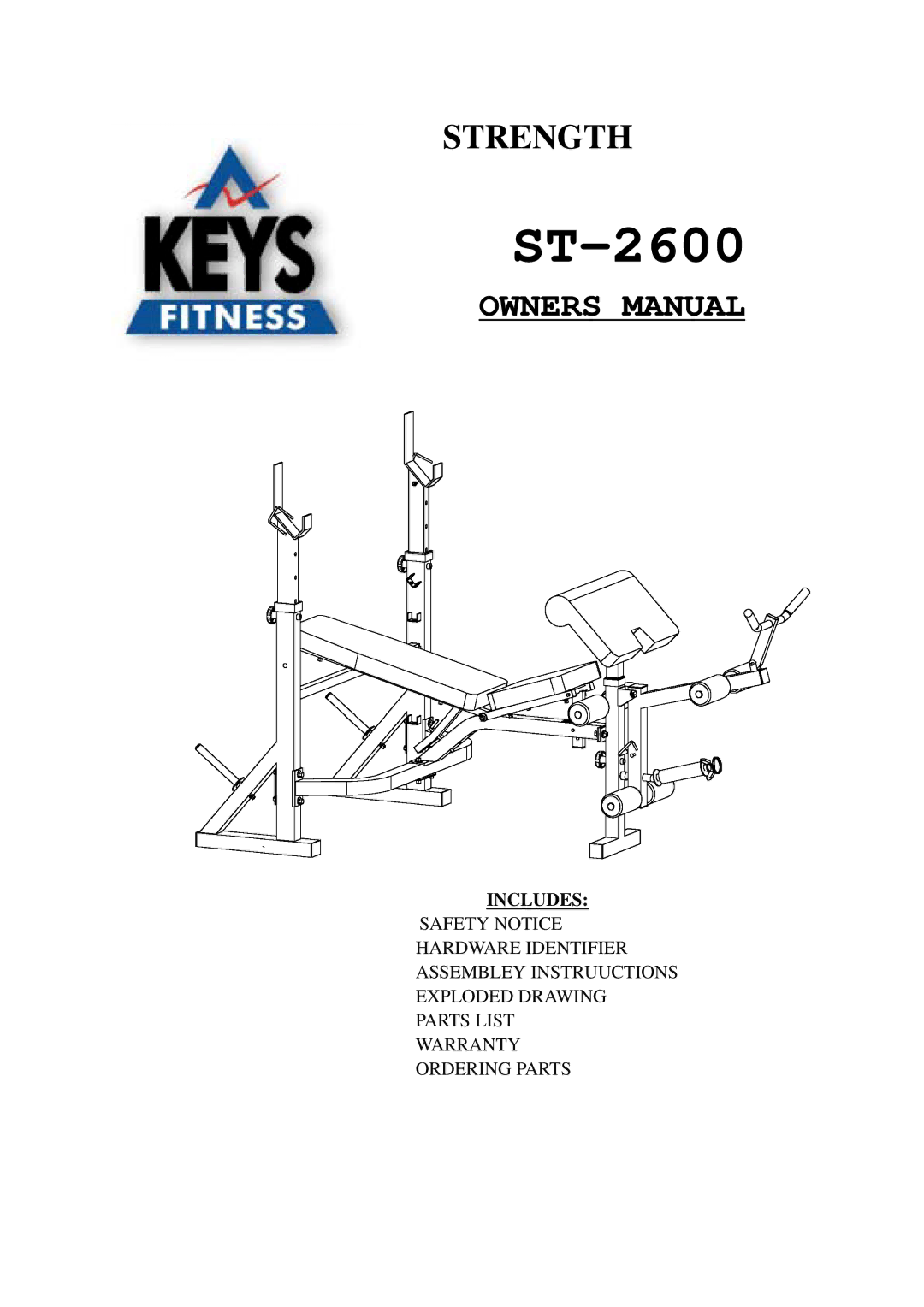 Keys Fitness ST-2600 owner manual 