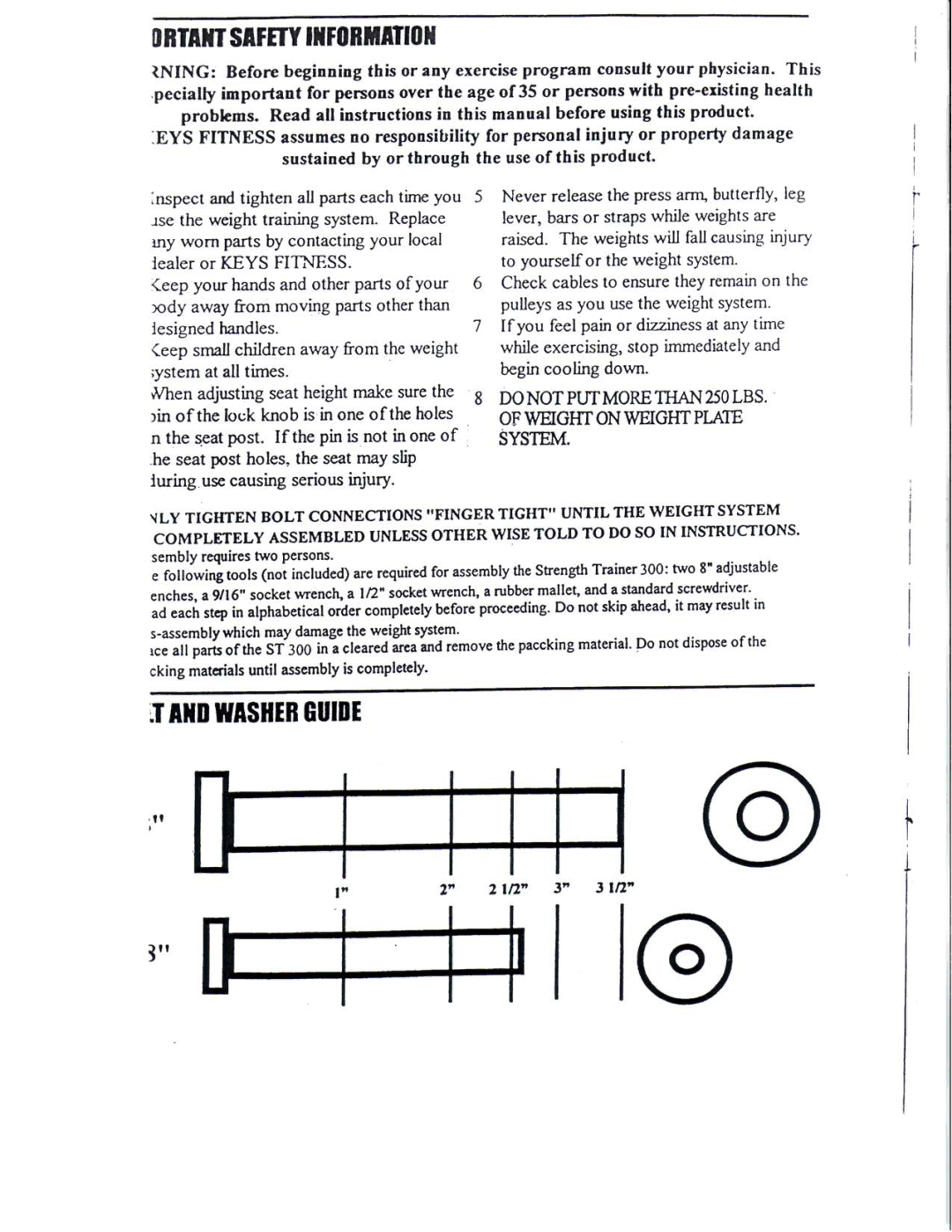 Keys Fitness ST-300 manual 