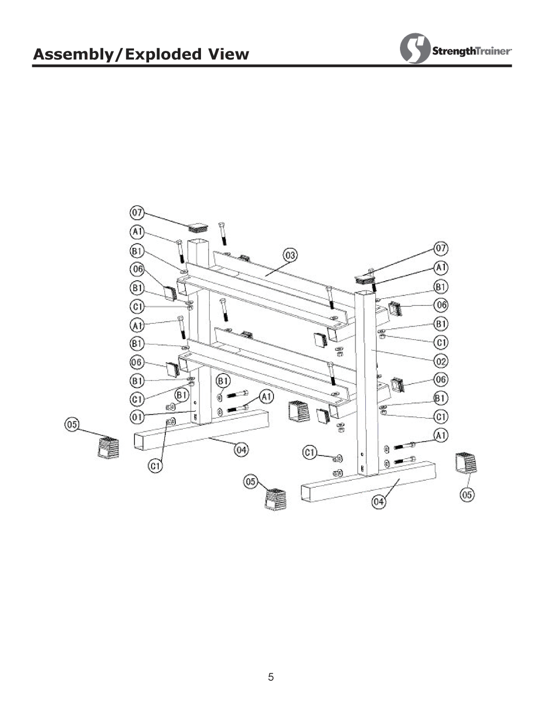 Keys Fitness ST-DB3 owner manual Assembly/Exploded View 