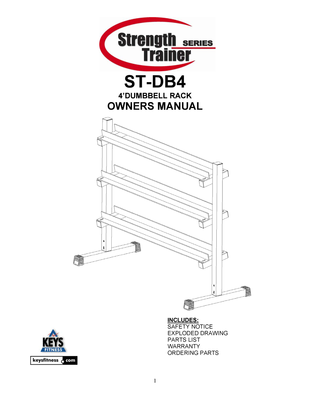 Keys Fitness ST-DB4 owner manual ’DUMBBELL Rack 