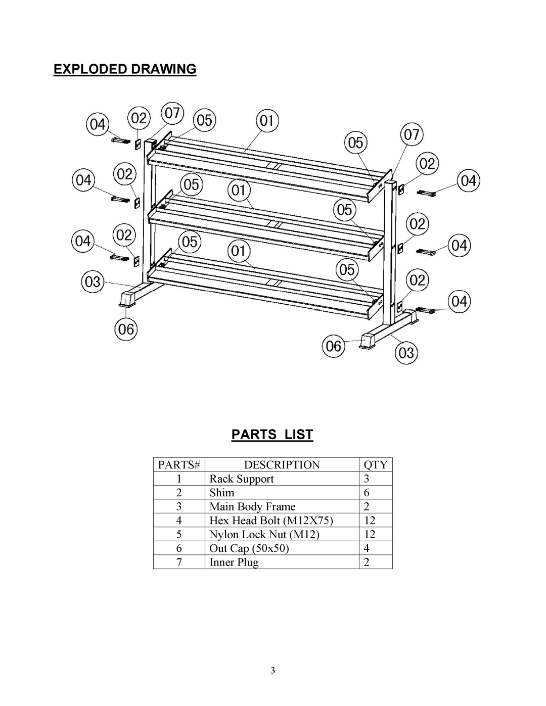 Keys Fitness ST-DB5 owner manual Exploded Drawing Parts List, PARTS# Description QTY 