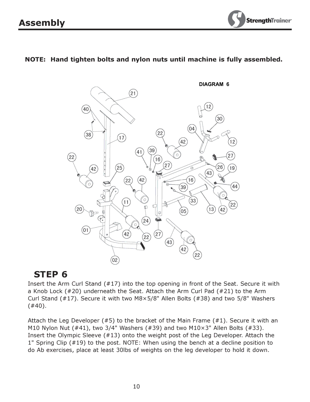 Keys Fitness ST-DFIDL owner manual Diagram 