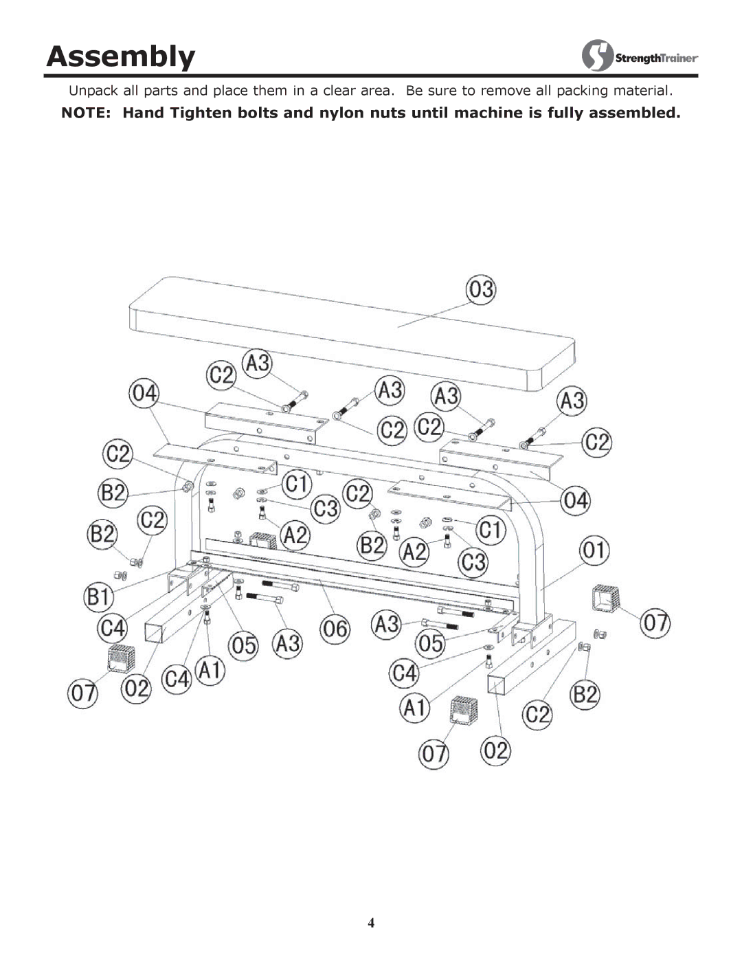 Keys Fitness ST-FBR owner manual Assembly 