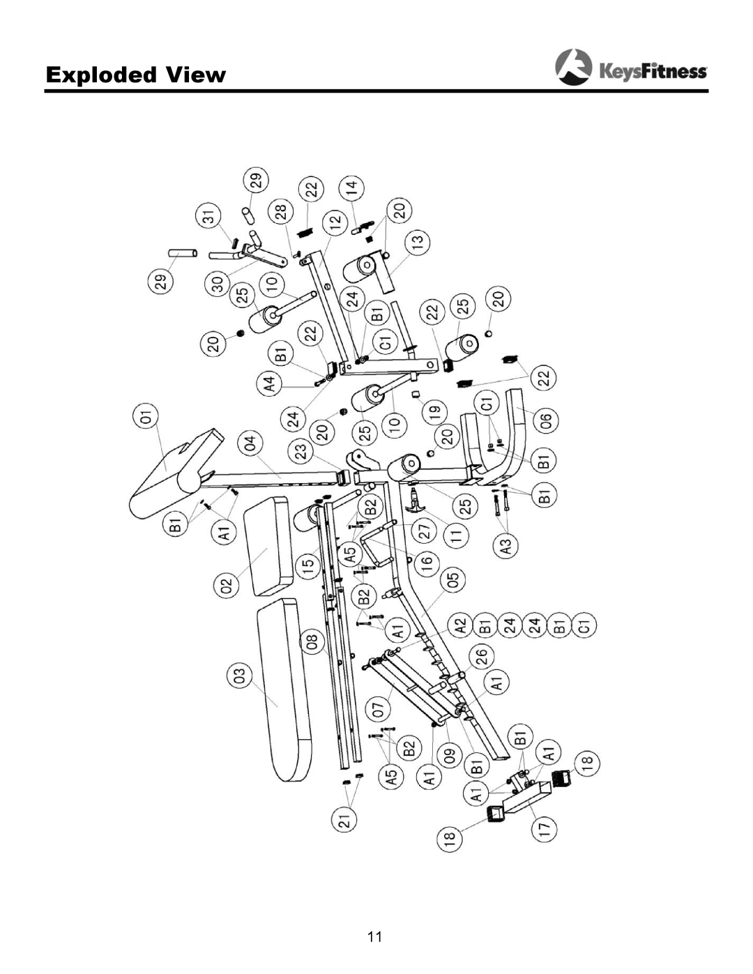 Keys Fitness ST-FIDL owner manual Exploded View 