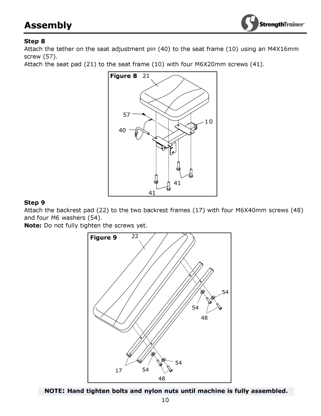 Keys Fitness ST-IB owner manual Assembly 