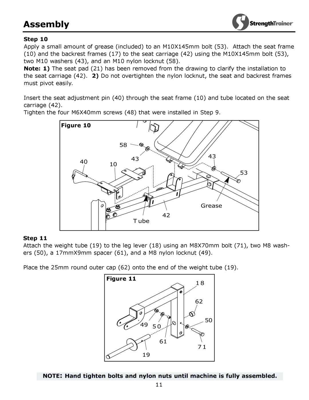 Keys Fitness ST-IB owner manual Grease 