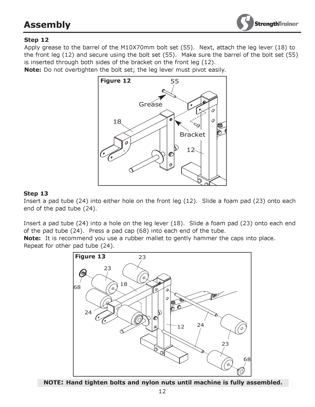 Keys Fitness ST-IB owner manual Grease Bracket 