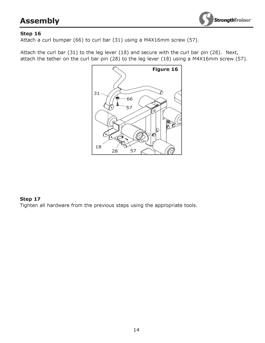 Keys Fitness ST-IB owner manual Assembly 