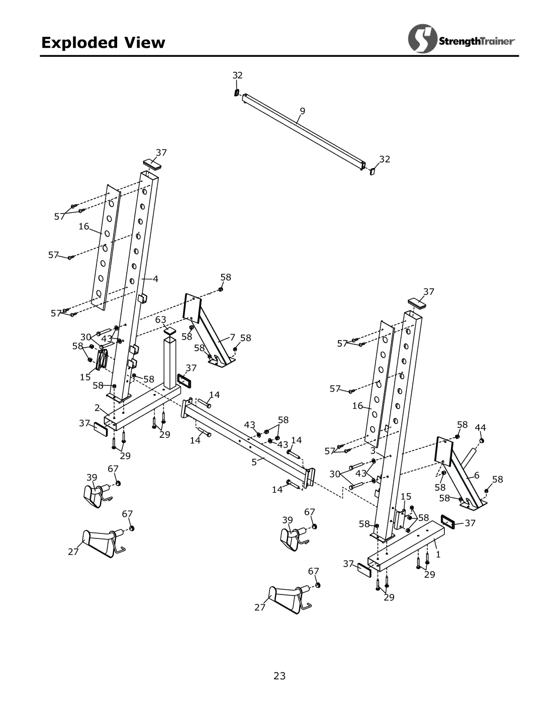 Keys Fitness ST-IB owner manual Exploded View 