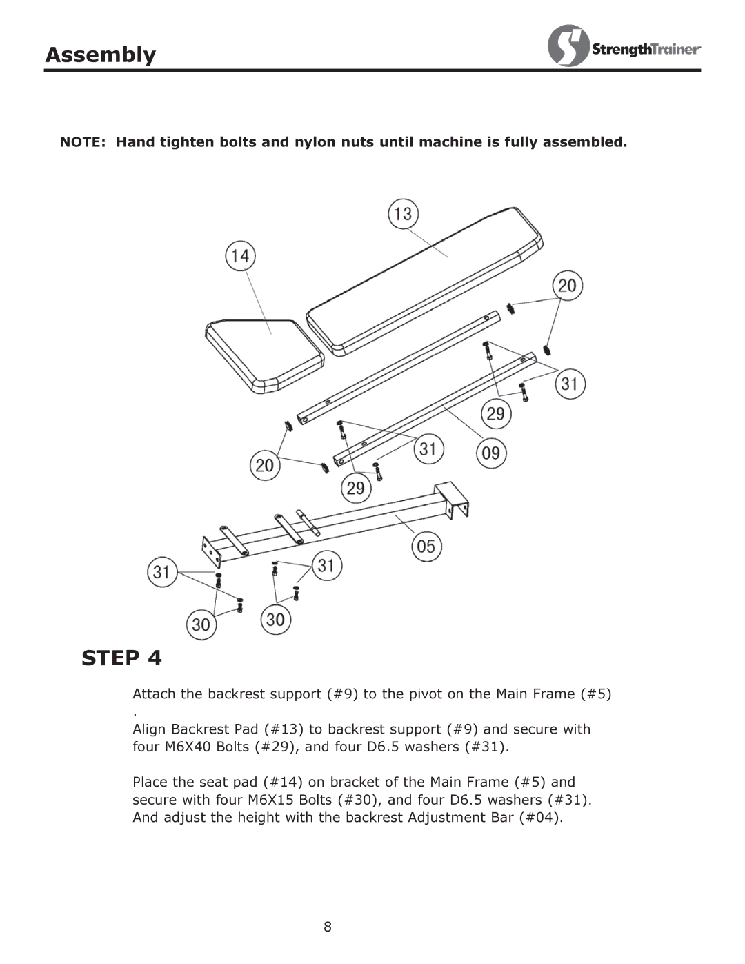 Keys Fitness ST-NBB owner manual Step 