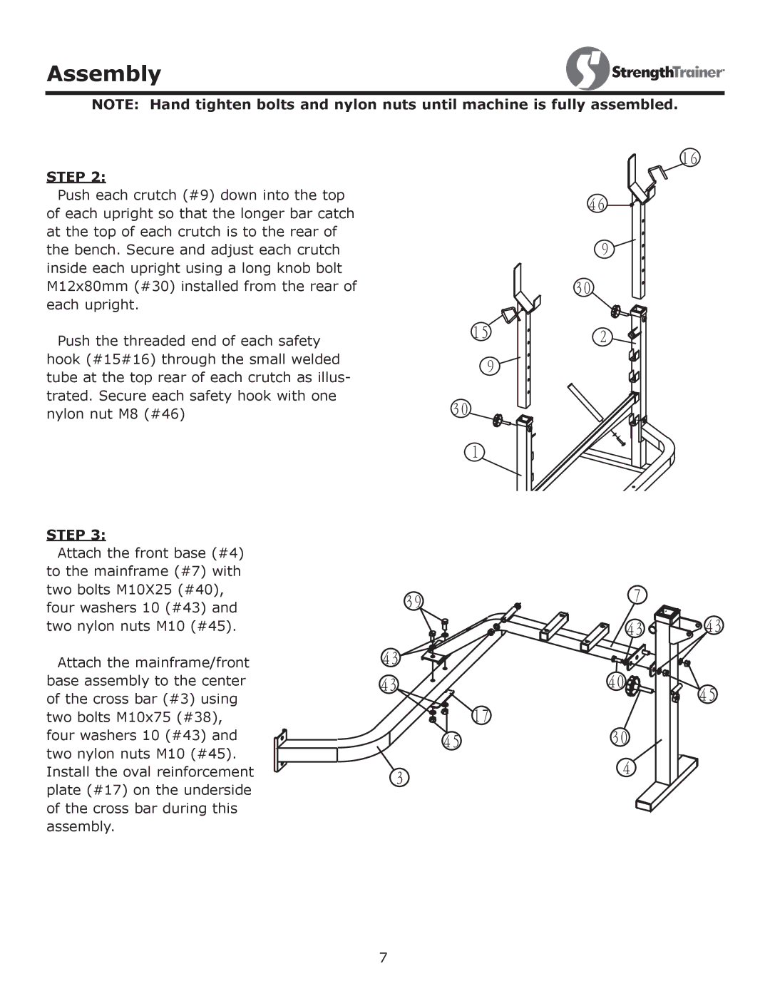 Keys Fitness ST-OBA2 owner manual Assembly 