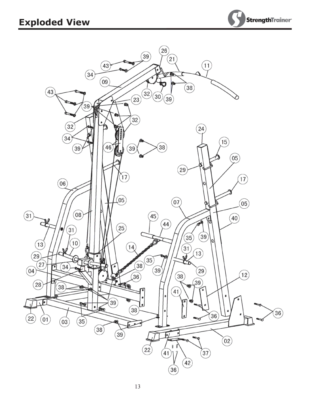 Keys Fitness ST-PR owner manual Exploded View 