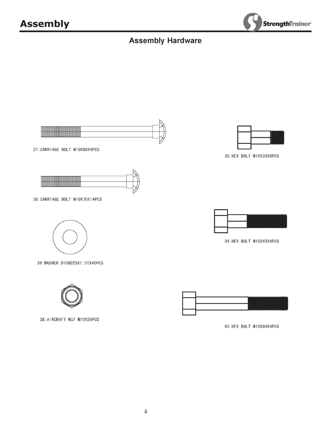 Keys Fitness ST-PR owner manual Assembly 