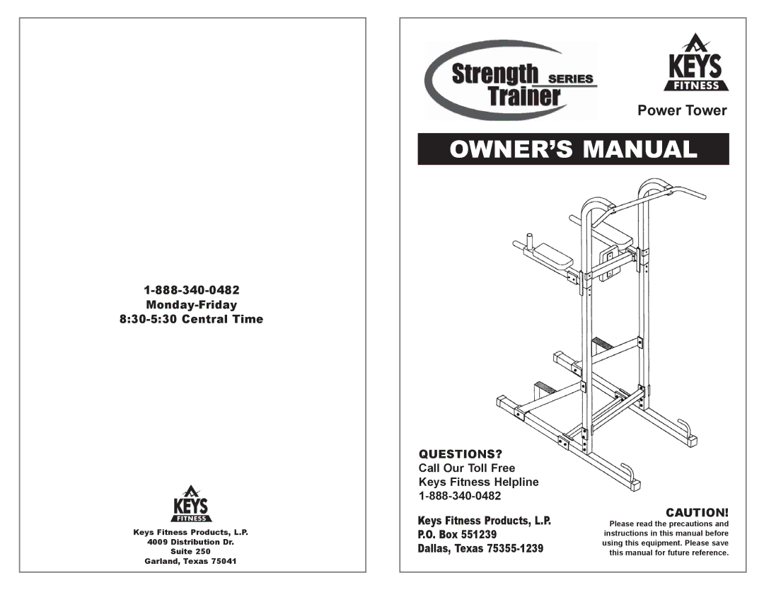 Keys Fitness ST-PT Series owner manual Power Tower 