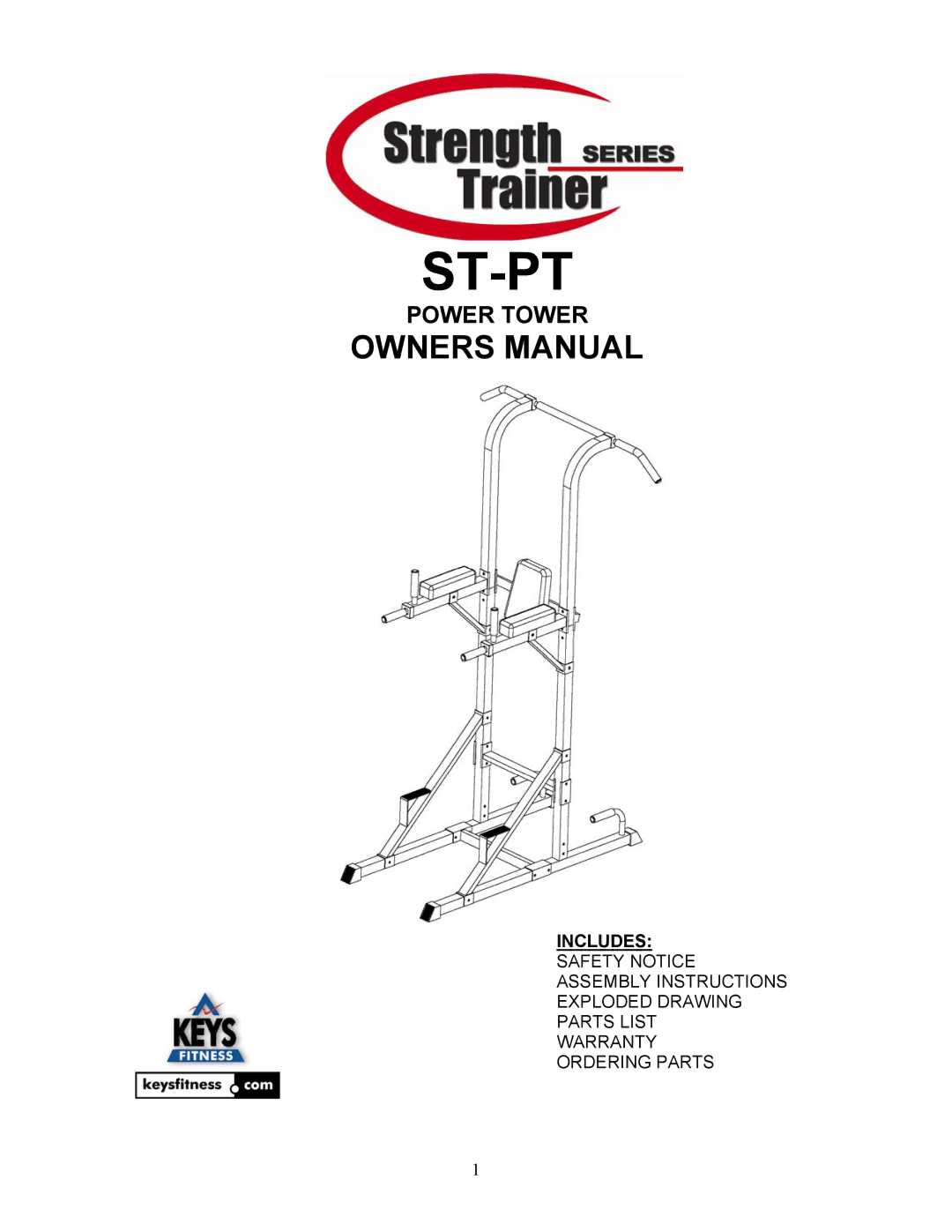 Keys Fitness ST-PT owner manual St-Pt, Power Tower 