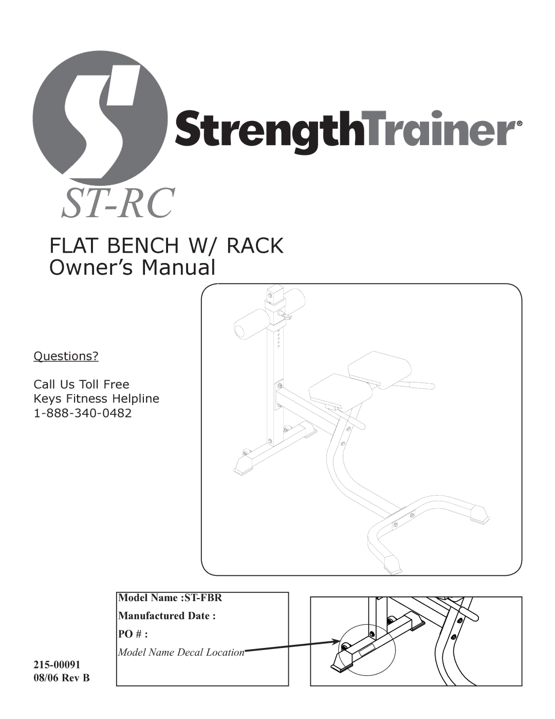 Keys Fitness ST-RC owner manual St-Rc 