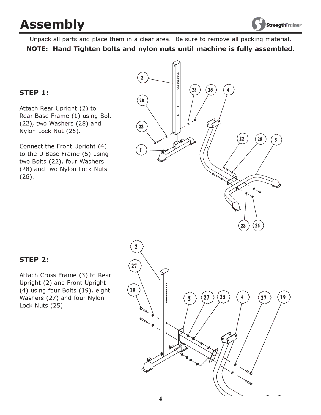 Keys Fitness ST-RC owner manual Assembly, Step 