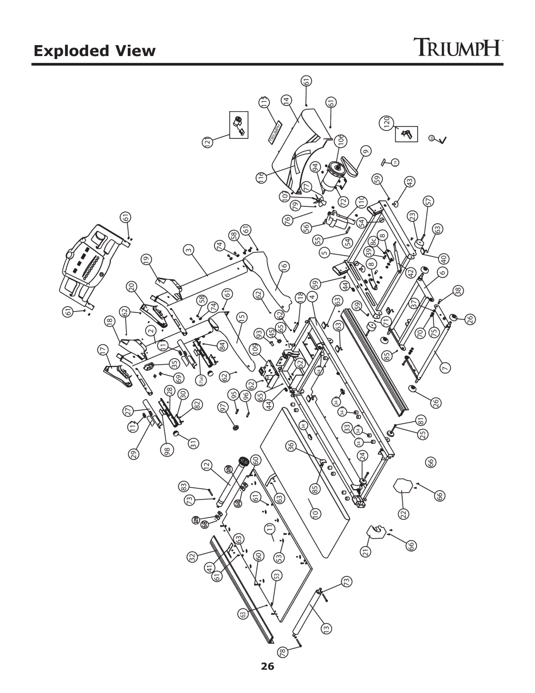 Keys Fitness Treadmill TRI-ENDURANCE owner manual Exploded View 