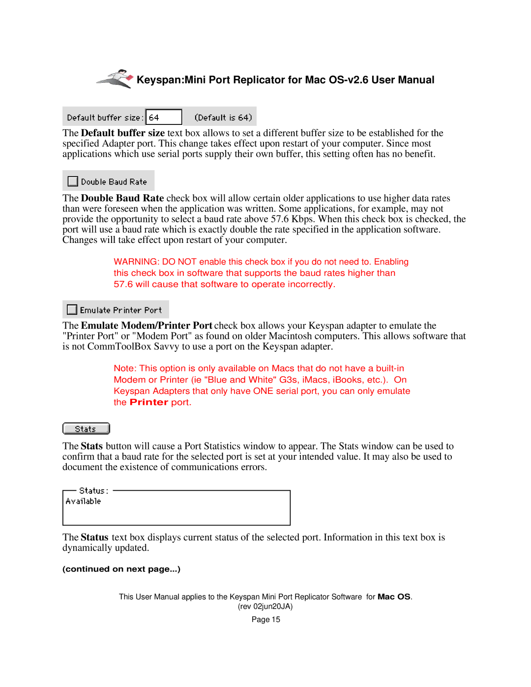 Keyspan Laptop Docking Station installation instructions On next 