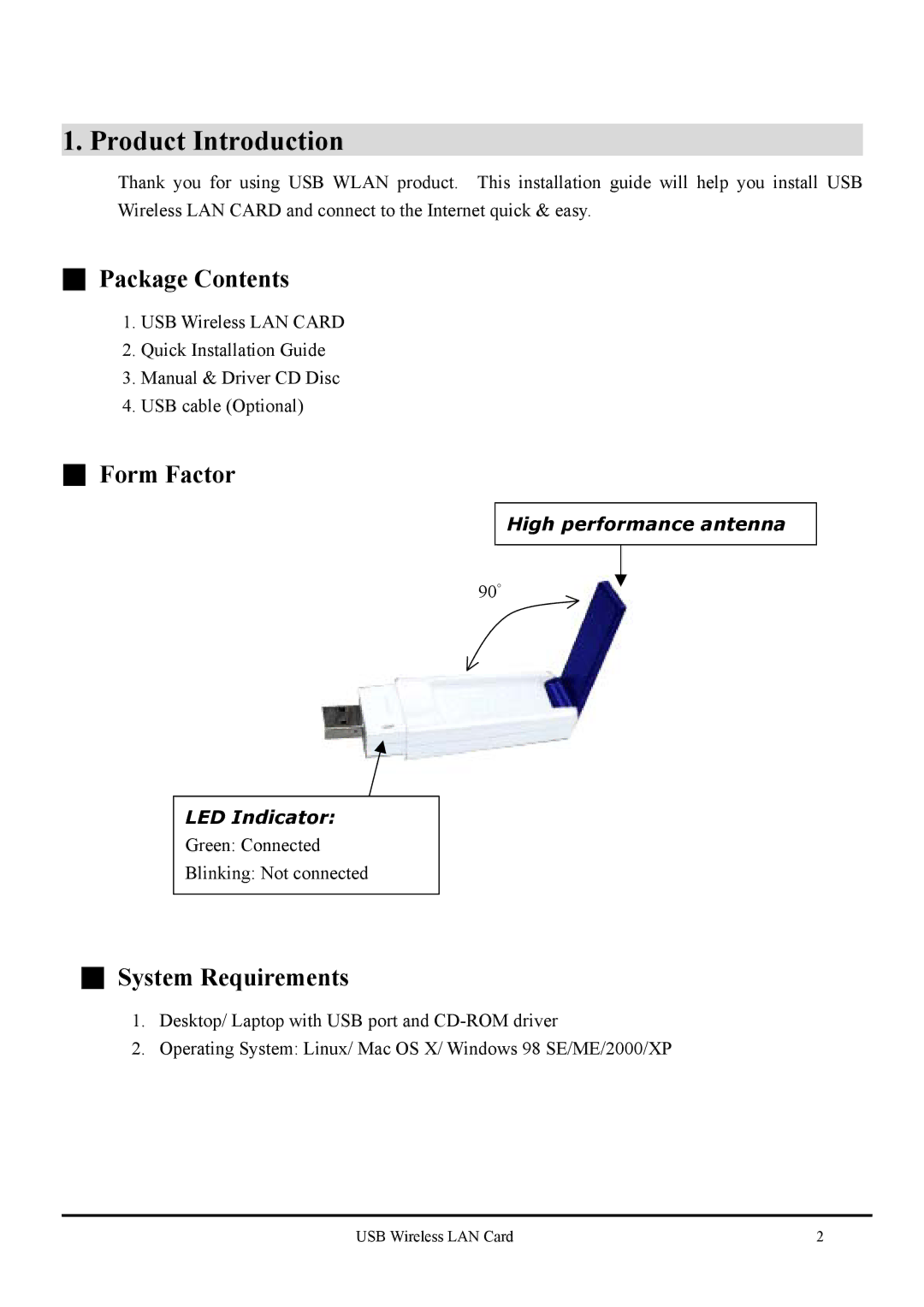 Keyspan none user manual Package Contents, Form Factor, System Requirements 