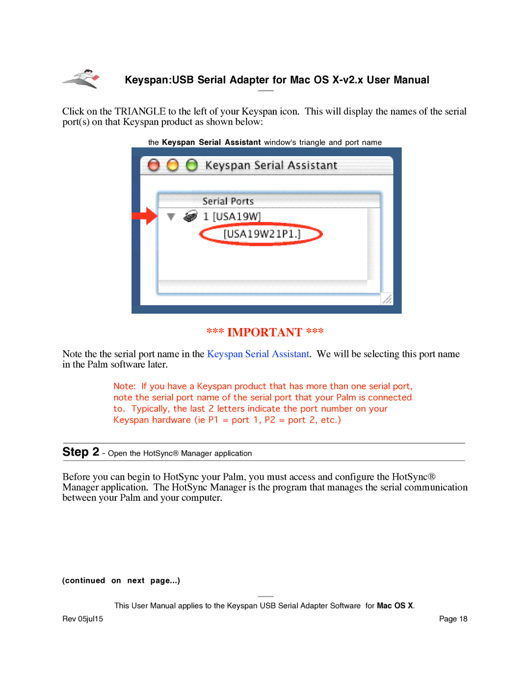 Keyspan USA-19Qi installation instructions On next 