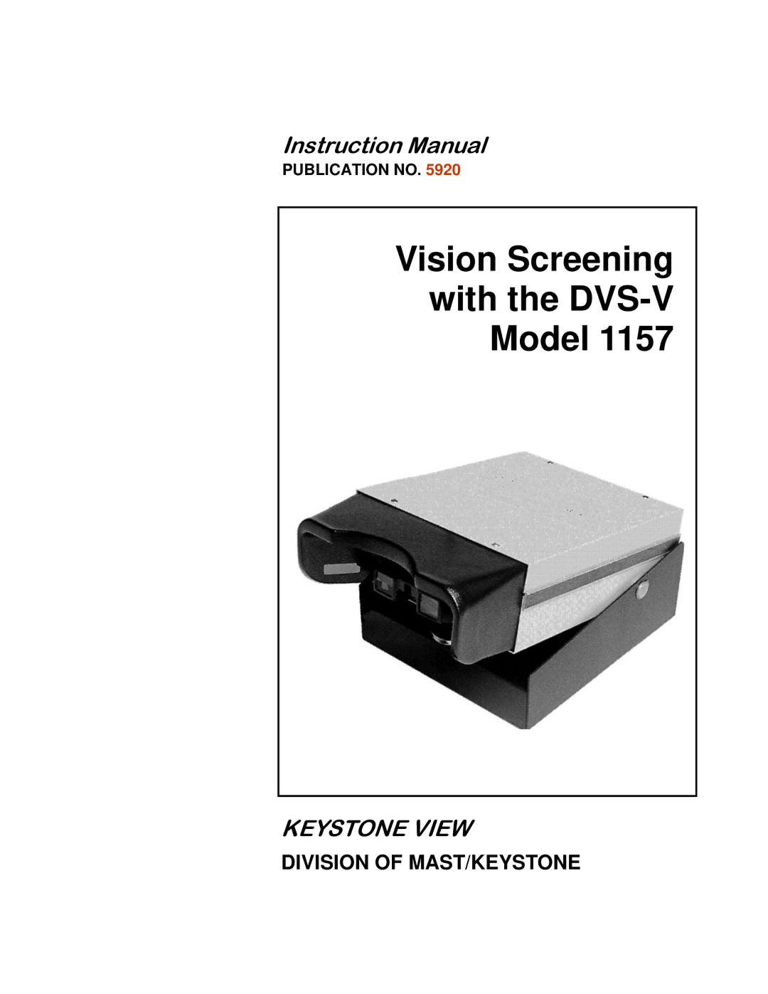 Keystone 1157 instruction manual Keystone View 