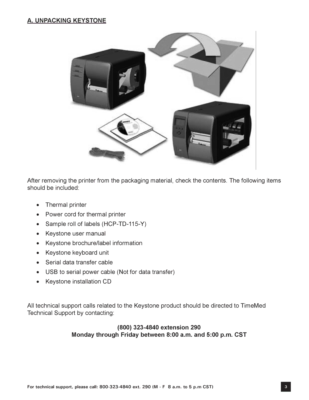 Keystone Computer Keyboard manual Unpacking Keystone 